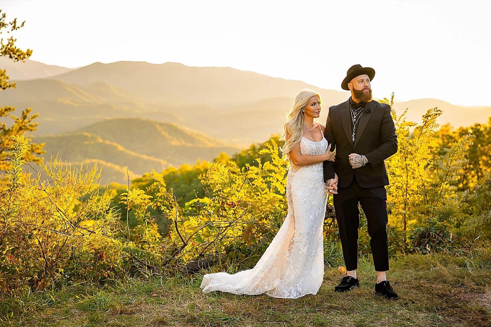 Foothills Parkway elopement photos — real ceremony in Gatlinburg, TN