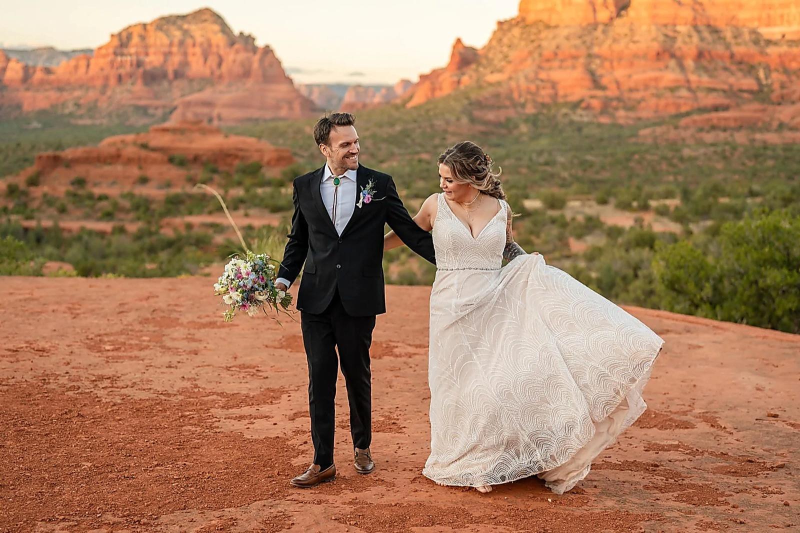 Baby Bell Rock elopement photos — real ceremony in Sedona, AZ